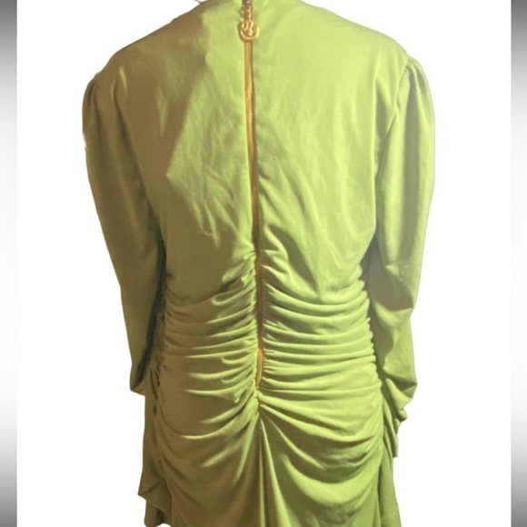 Roberto Cavalli (Class) olive green dress gold snake zipper limited edition - Picture 4 of 16